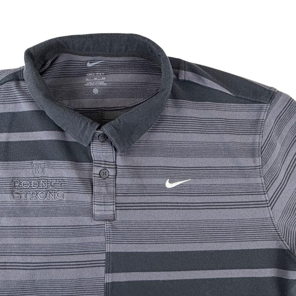 Nike Golf Dri-FIT Polo L Rodney Strong Vineyards Striped Golf Shirt